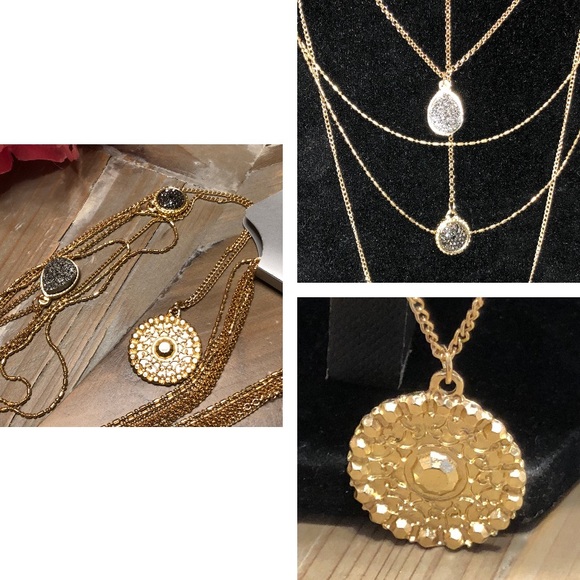 NWOT Layered Faux Druzy Sweater Necklace – W-Lux - Picture 5 of 7